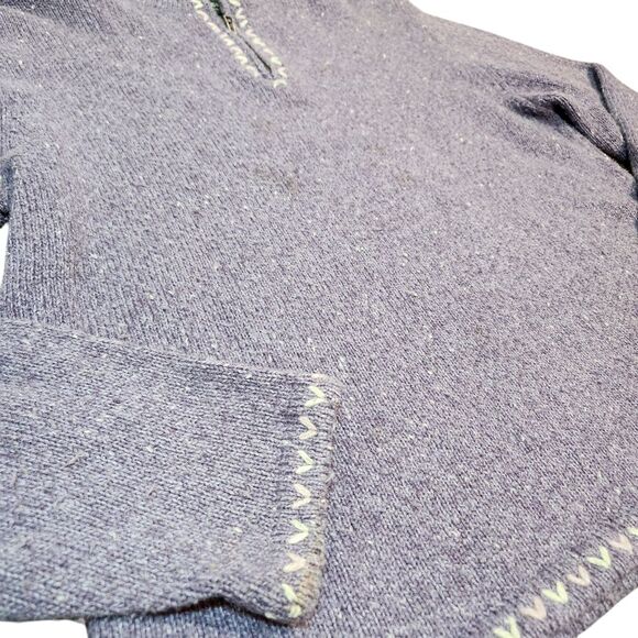 Woolrich Purple Wool 1/4 Zip Mock Neck Pullover Sweater Cottagecore Cabincore L - Picture 4 of 13